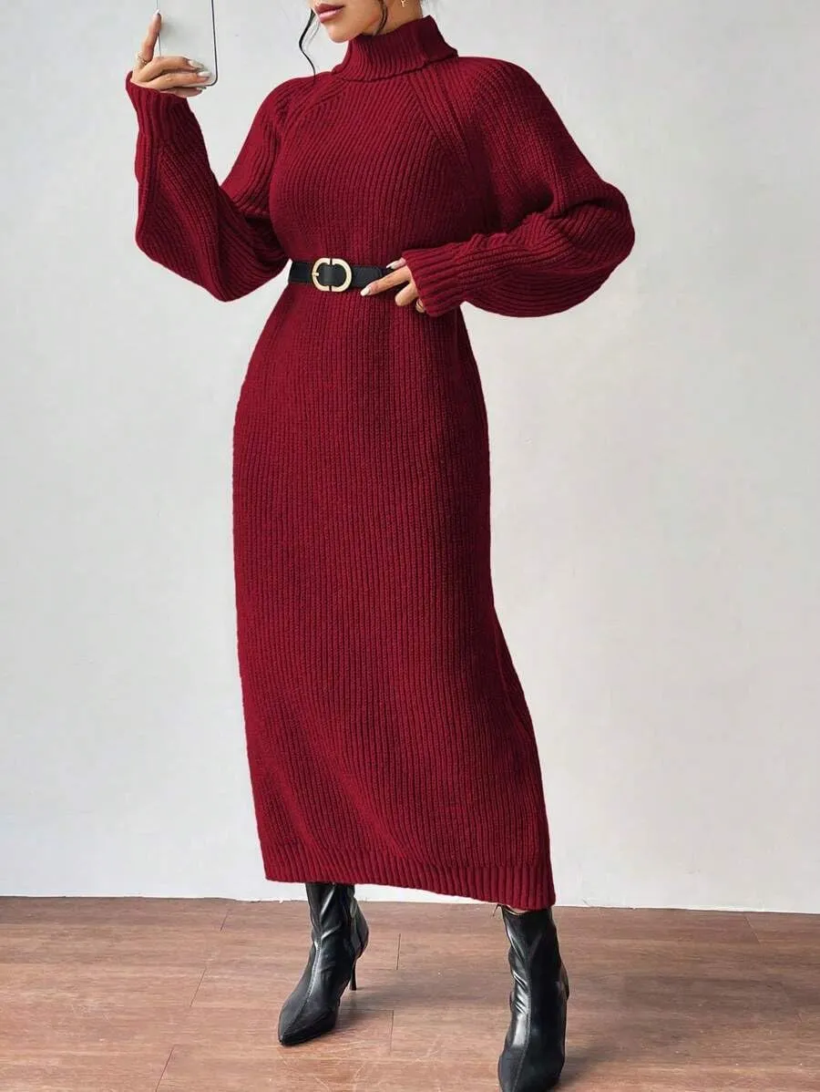 Women's Winter Sweater Dress Oversized Long Sleeve Knit Loose Pullover Maxi Bell