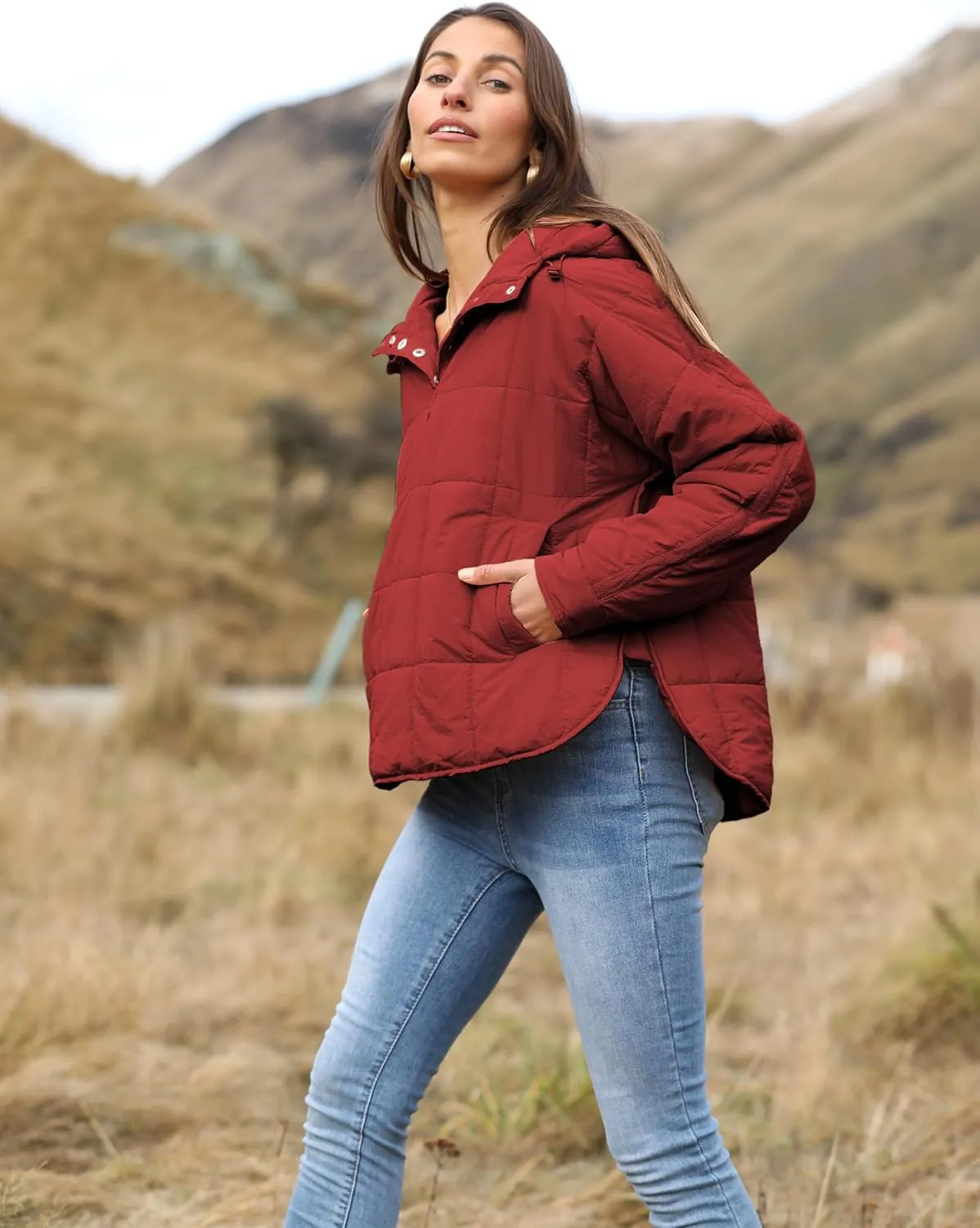 Yidarer Women's Lightweight Pullover Puffer Jacket Hooded Oversized Warm Quilted Padded Hoodies Coat