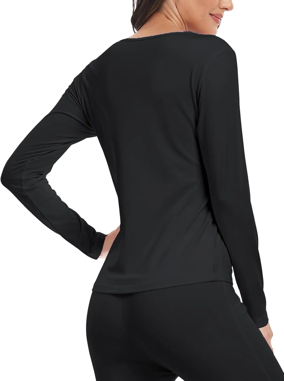 ZUTY 3 Pack Long Sleeve Thermal Shirts for Women Tops Long Johns Lightweight Winter Clothes Warm Base Layer