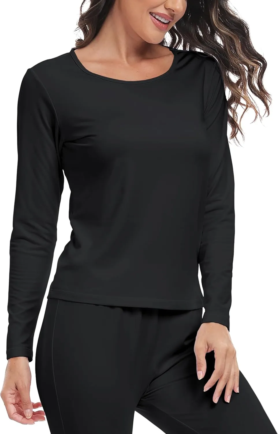 ZUTY 3 Pack Long Sleeve Thermal Shirts for Women Tops Long Johns Lightweight Winter Clothes Warm Base Layer